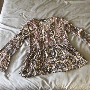 Dust Rose flowy paisley top
